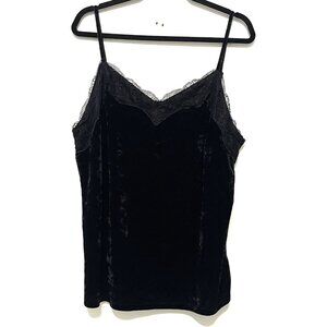 Womens Velvet Lace Trim Cami XL Whimsigoth Vamp Witchy Victorian Dark Romance